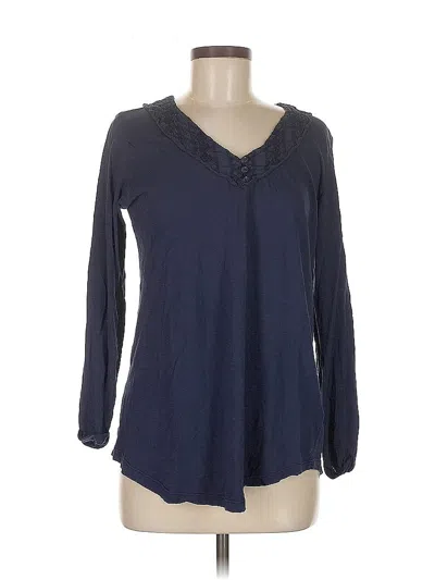 Pre-owned Caslon Long Sleeve Blouse In Blue