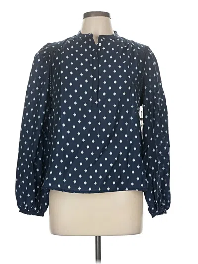 Pre-owned Caslon Long Sleeve Blouse In Blue