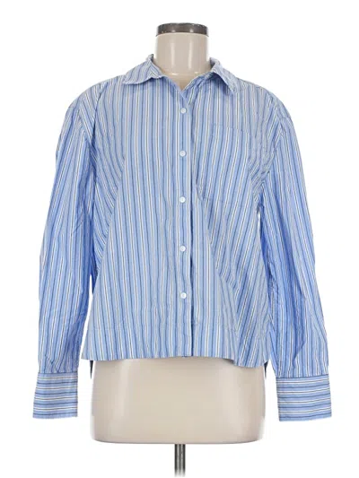 Pre-owned Caslon Long Sleeve Blouse In Blue