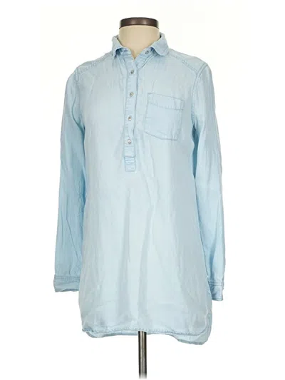 Pre-owned Caslon Long Sleeve Blouse In Blue