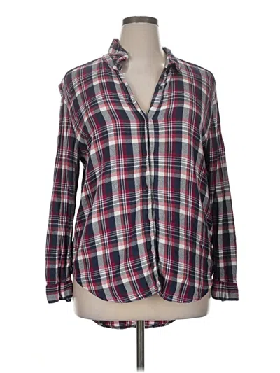 Pre-owned Caslon Long Sleeve Blouse In Burgundy