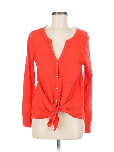 Pre-owned Caslon Long Sleeve Blouse In Orange