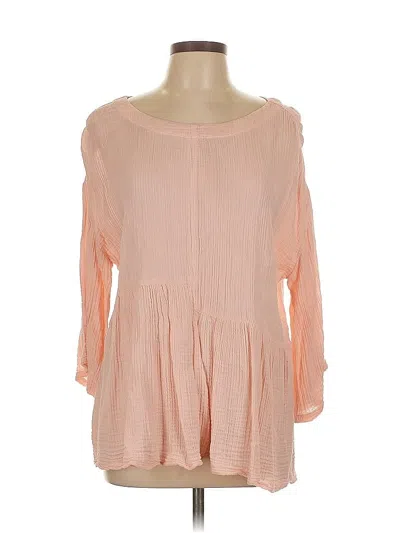 Pre-owned Caslon Long Sleeve Blouse In Pink