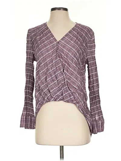 Pre-owned Caslon Long Sleeve Blouse In Purple