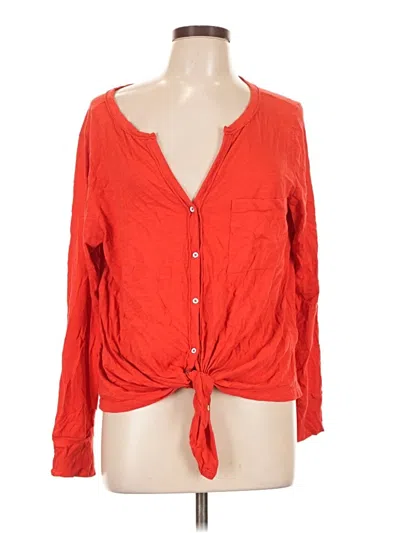 Pre-owned Caslon Long Sleeve Blouse In Red