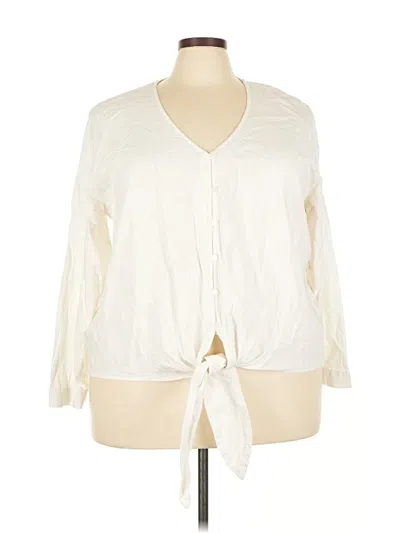 Caslon Long Sleeve Blouse In White