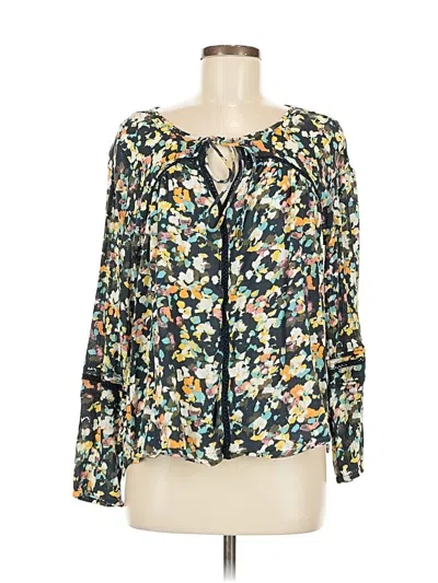 Pre-owned Caslon Long Sleeve Blouse In Yellow