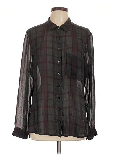 Pre-owned Caslon Long Sleeve Button Down Shirt In Black