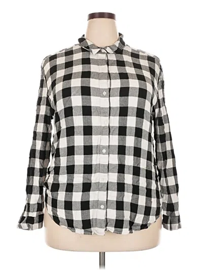 Pre-owned Caslon Long Sleeve Button Down Shirt In Black