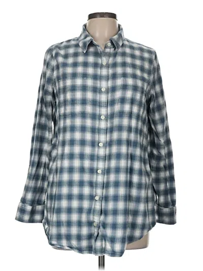 Pre-owned Caslon Long Sleeve Button Down Shirt In Blue