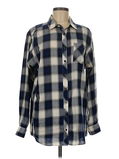 Pre-owned Caslon Long Sleeve Button Down Shirt In Blue