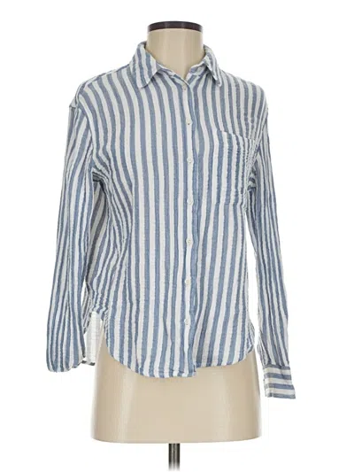 Pre-owned Caslon Long Sleeve Button Down Shirt In Blue