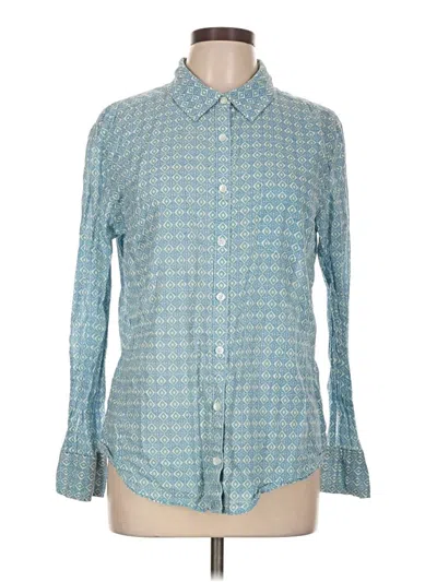 Pre-owned Caslon Long Sleeve Button Down Shirt In Blue
