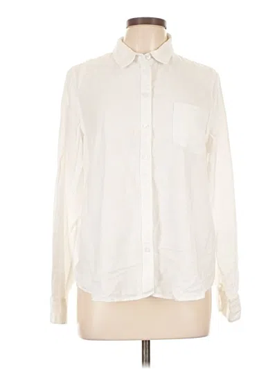 Pre-owned Caslon Long Sleeve Button Down Shirt In Ivory