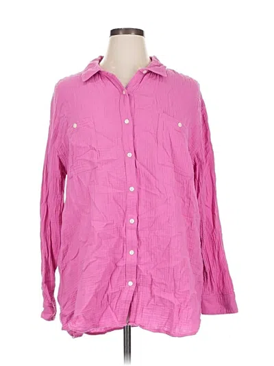Pre-owned Caslon Long Sleeve Button Down Shirt In Pink