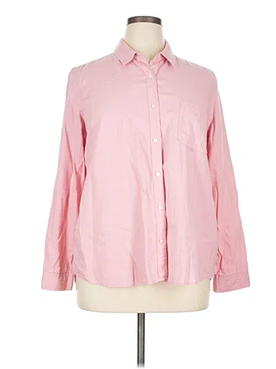 Pre-owned Caslon Long Sleeve Button Down Shirt In Pink