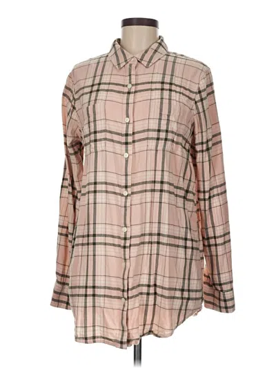 Pre-owned Caslon Long Sleeve Button Down Shirt In Tan