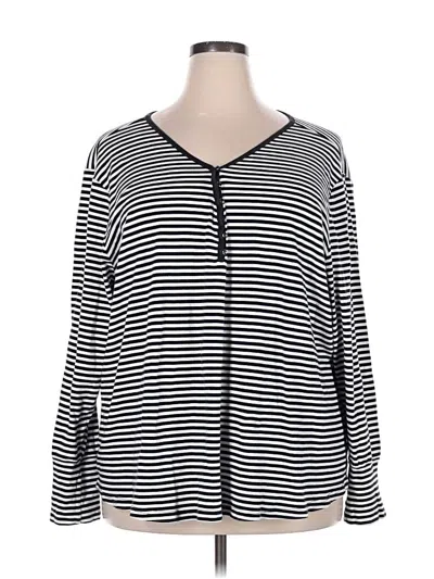 Pre-owned Caslon Long Sleeve Henley Shirt In Black