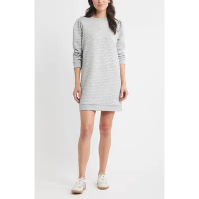 Caslon ® Long Sleeve Quilted Sweatshirt Minidress In Gray