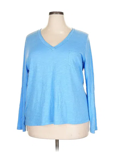 Pre-owned Caslon Long Sleeve T-shirt In Blue
