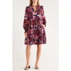 Caslon ® Long Sleeve Tiered Crepe Dress In Multi