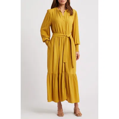 Caslon ® Long Sleeve Tiered Crepe Maxi Dress
