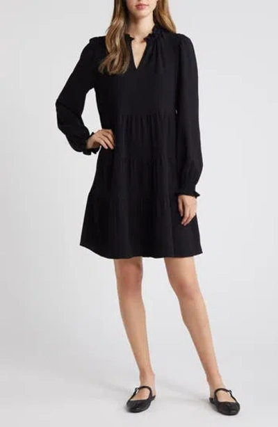 Caslon ® Long Sleeve Tiered Dress In Black
