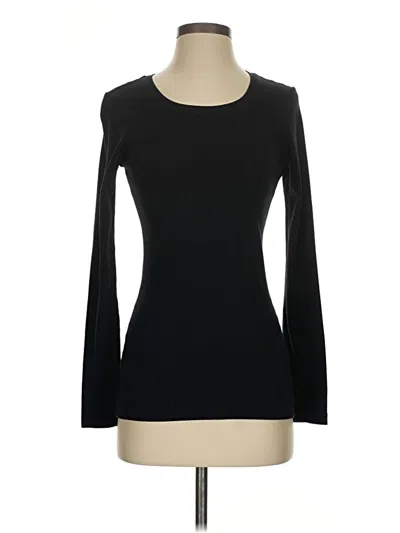 Pre-owned Caslon Long Sleeve Top Black Boatneck Tops