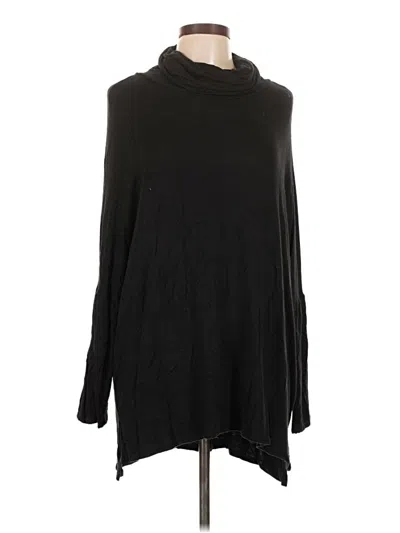 Pre-owned Caslon Long Sleeve Top Black Cowl Neck Tops