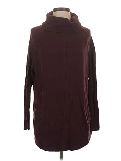 Pre-owned Caslon Long Sleeve Top Burgundy Turtleneck Tops