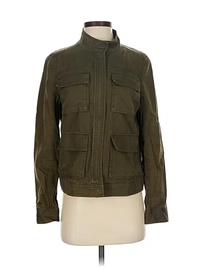 Pre-owned Caslon Long Sleeve Top Green Mock Neckline Tops