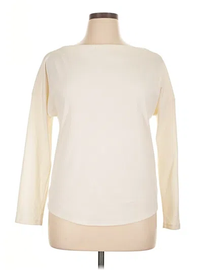 Pre-owned Caslon Long Sleeve Top Ivory Boatneck Tops