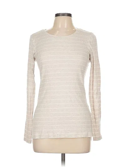 Pre-owned Caslon Long Sleeve Top Ivory Crew Neck Tops In White