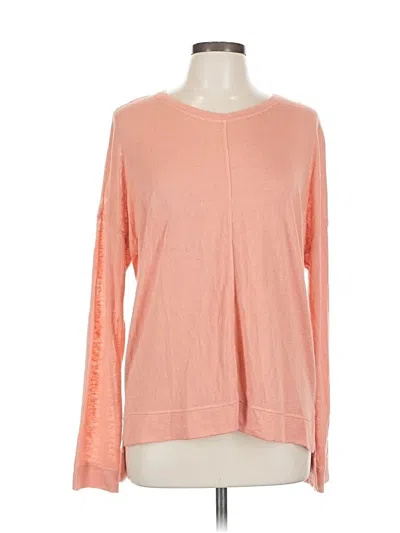 Pre-owned Caslon Long Sleeve Top Orange Boatneck Tops