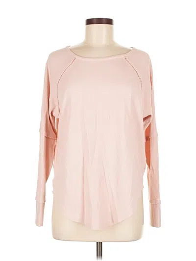 Pre-owned Caslon Long Sleeve Top Pink Boatneck Tops