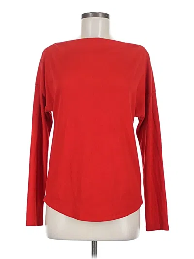 Pre-owned Caslon Long Sleeve Top Red Boatneck Tops