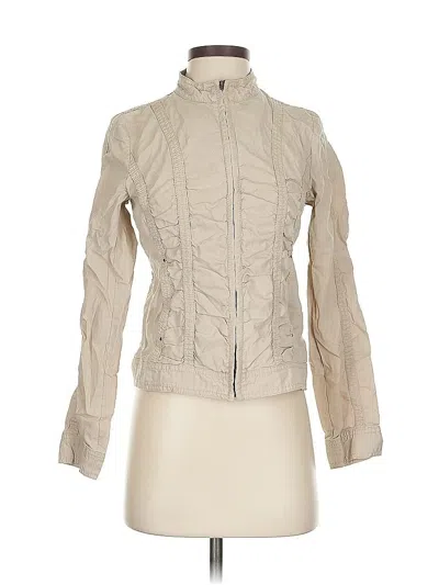 Pre-owned Caslon Long Sleeve Top Tan High Neck Tops In Brown