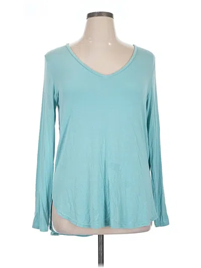 Pre-owned Caslon Long Sleeve T-shirt In Teal
