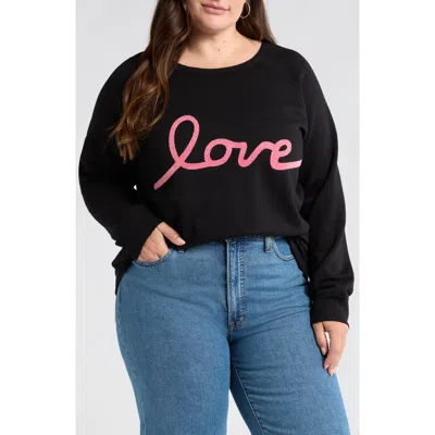 Caslon ® Love Metallic Graphic Sweatshirt In Black