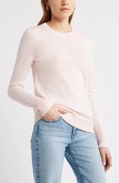 Caslon ® Merino Wool Blend Crewneck Sweater In Pink