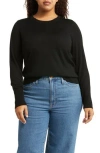 Caslon Merino Wool Blend Crewneck Sweater In Black