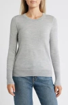 Caslon ® Merino Wool Blend Crewneck Sweater In Grey Heather