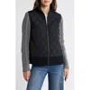 Caslon ® Mixed Media Quilted Sweater Jacket