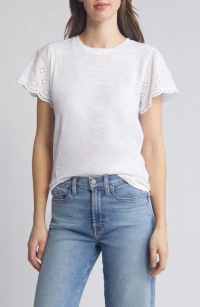 Caslon Mixed Media T-shirt In White