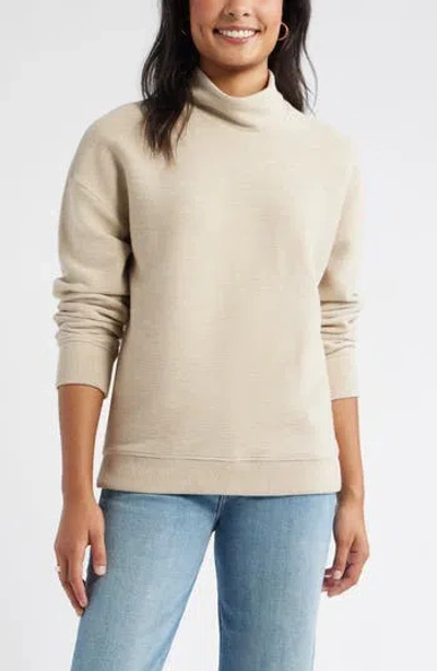 Caslon ® Mock Neck Ottoman Sweatshirt In Brown