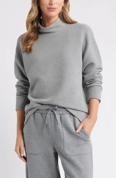 Caslon ® Mock Neck Ottoman Sweatshirt In Gray