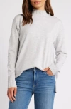 Caslon ® Mock Neck Tunic Sweater In Grey Light Heather