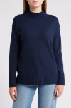 Caslon ® Mock Neck Tunic Sweater In Navy Blazer