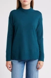 Caslon ® Mock Neck Tunic Sweater In Teal Coral