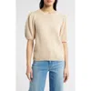 Caslon ® Novelty Short Sleeve Cotton Sweater In Brown
